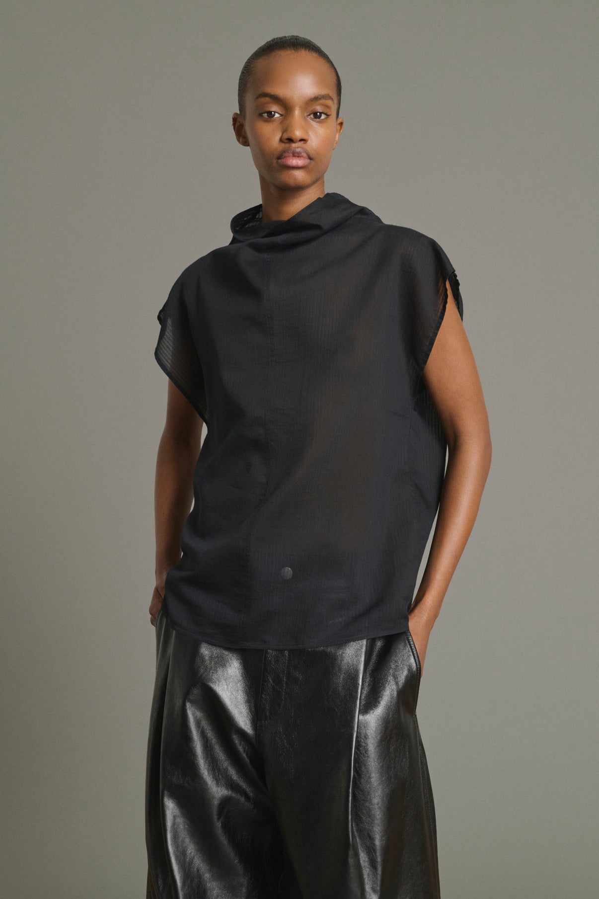 Blusa Izumi - Nero - Cotone - Donna vue 3