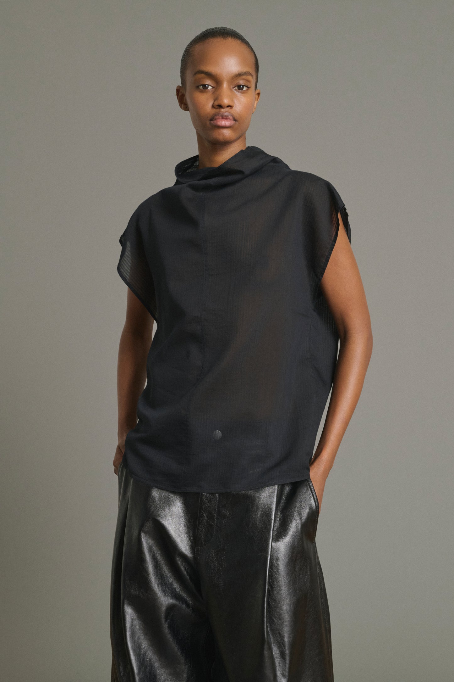 Blusa Izumi - Nero - Cotone - Donna