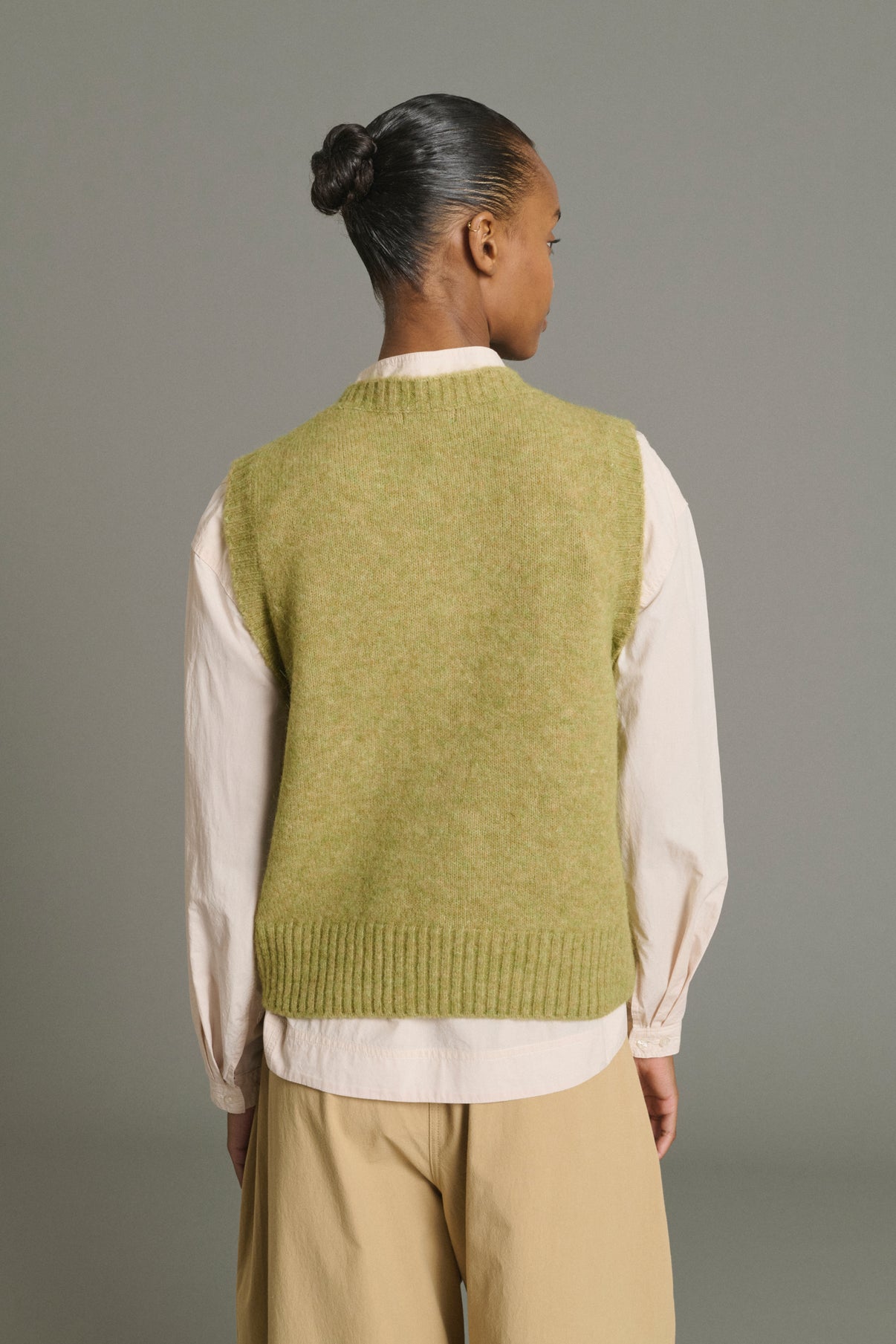 Pull Namaste - Sauge - Laine - Femme vue 4
