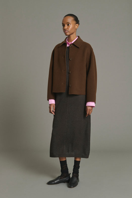 Cappotto Gyoda - Cioccolato - Lana - Donna