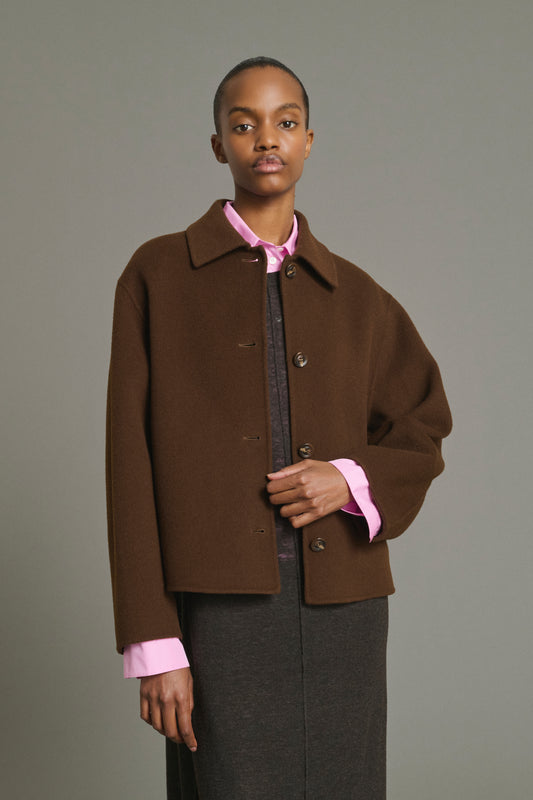 Cappotto Gyoda - Cioccolato - Lana - Donna