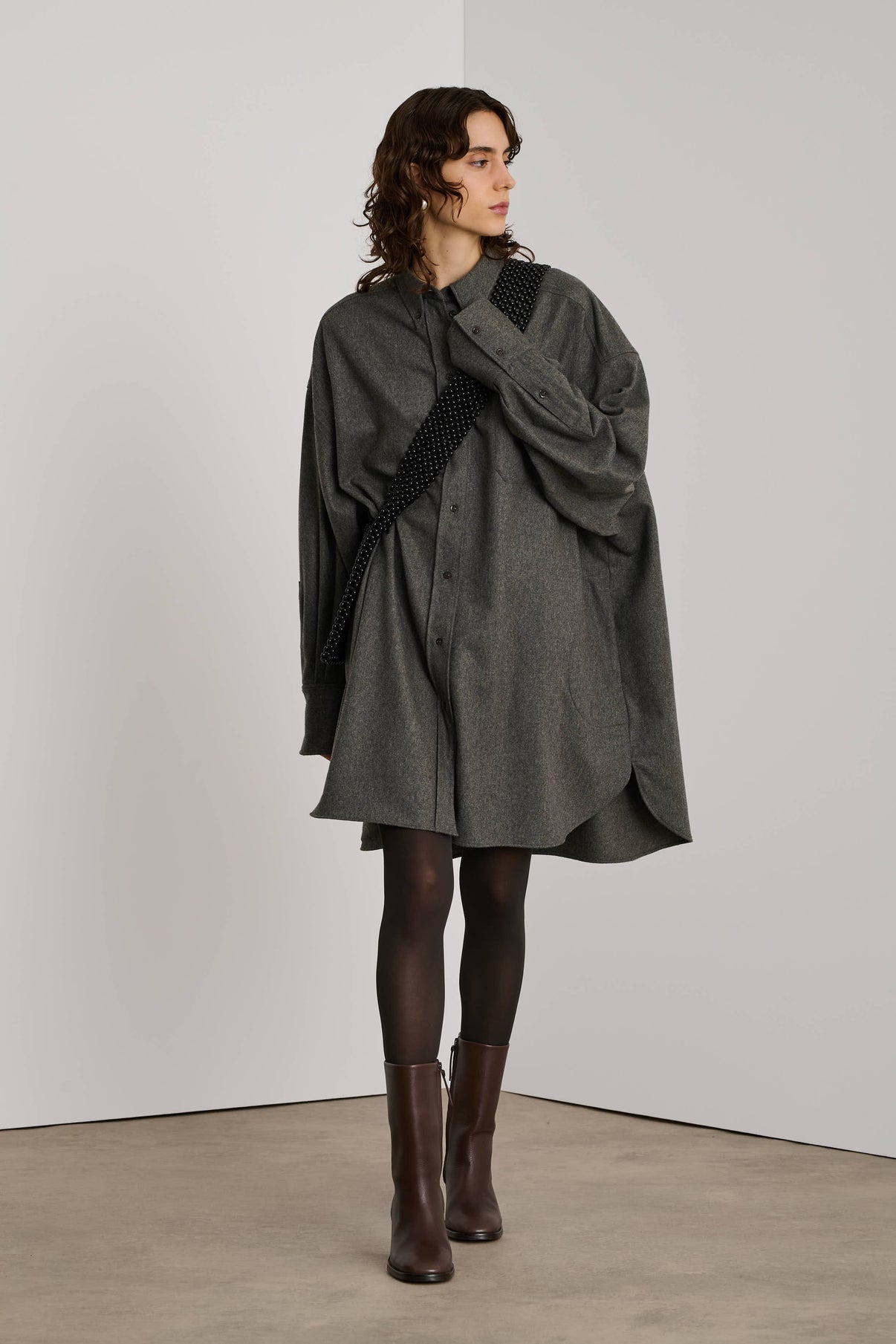 Robe Candide - Gris Clair - Laine - Femme vue 1