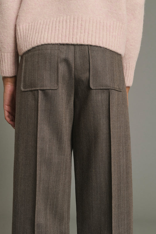 Pantalon Harold - Marron Glacé - Laine - Femme