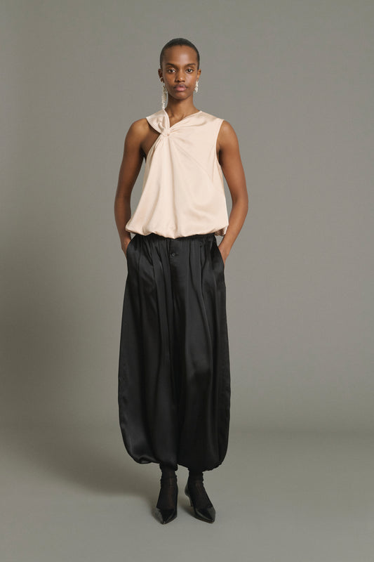 Pantaloni Leopold - Nero - Seta - Donna