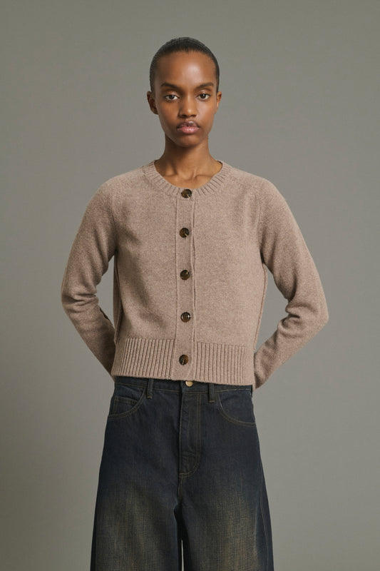 Cardigan Virginia - Beige Chiné - Laine Mérinos - Femme