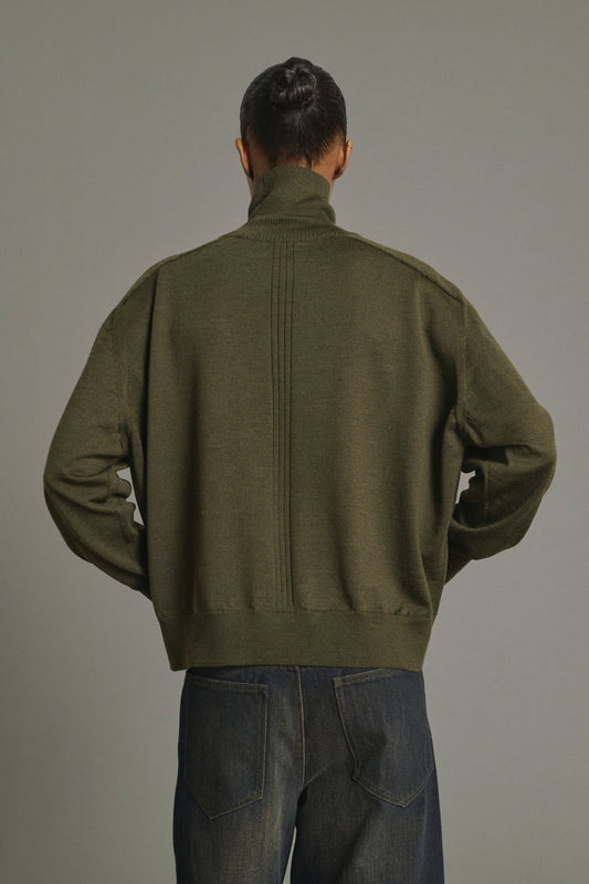 Pull Nord - Kaki Foncé - Laine Mérinos - Femme