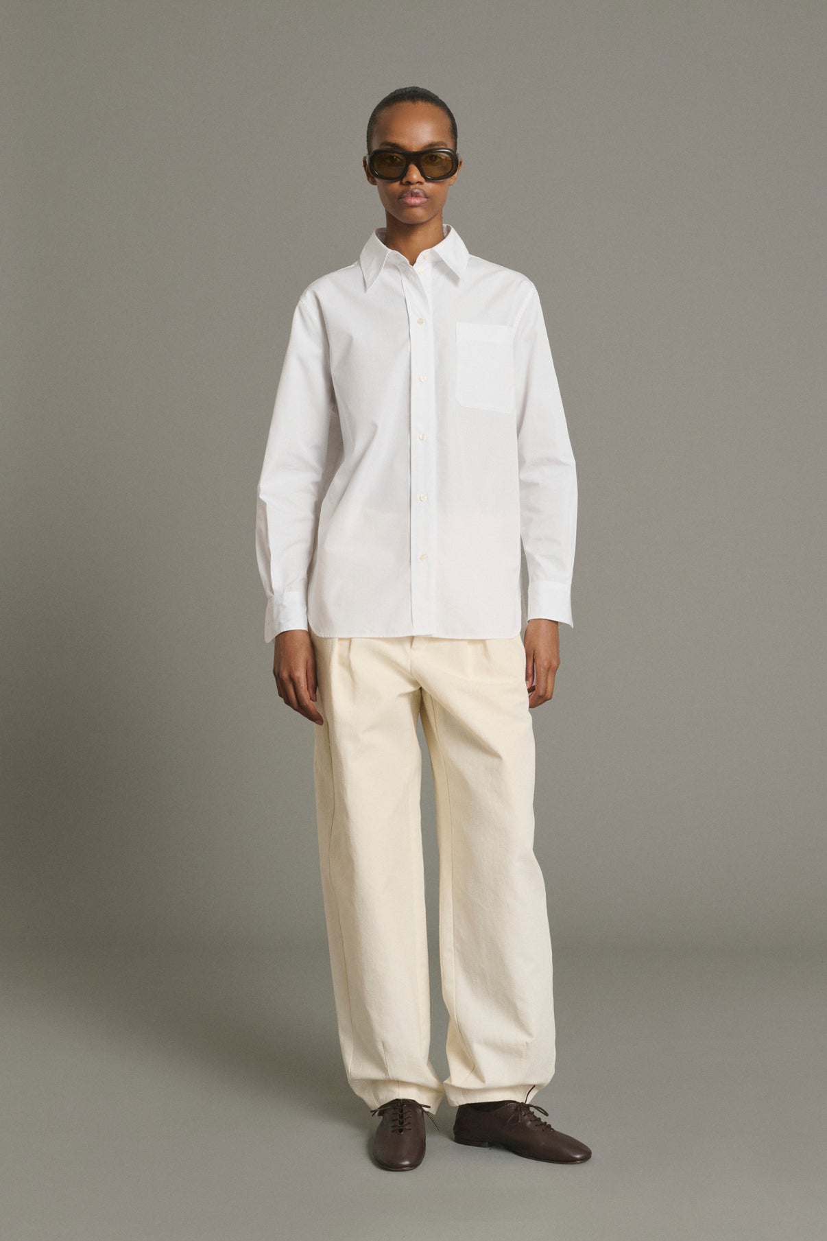 Camicia Saphir - Bianco Popeline Bio Oversize Donna - Soeur vue 5
