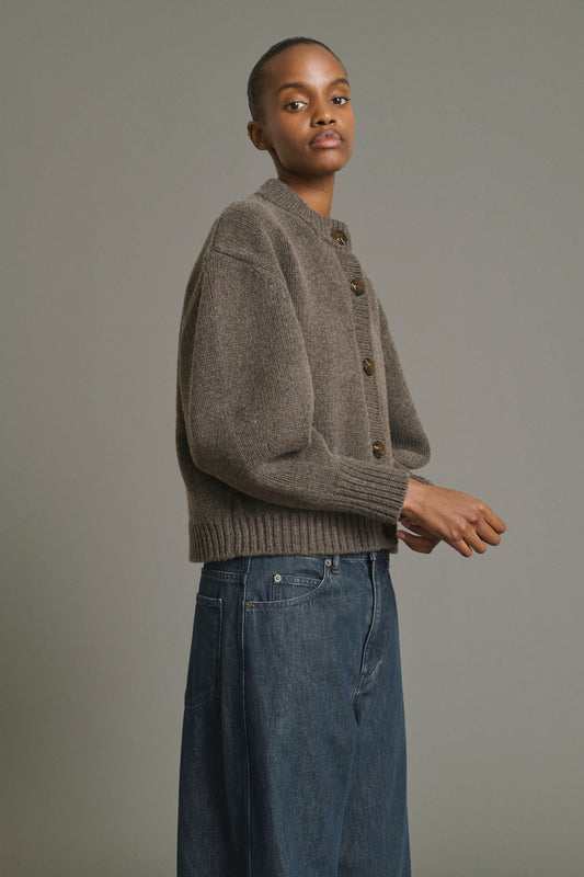 Cardigan Leonard - Marron Glacé - Laine Mérinos - Femme
