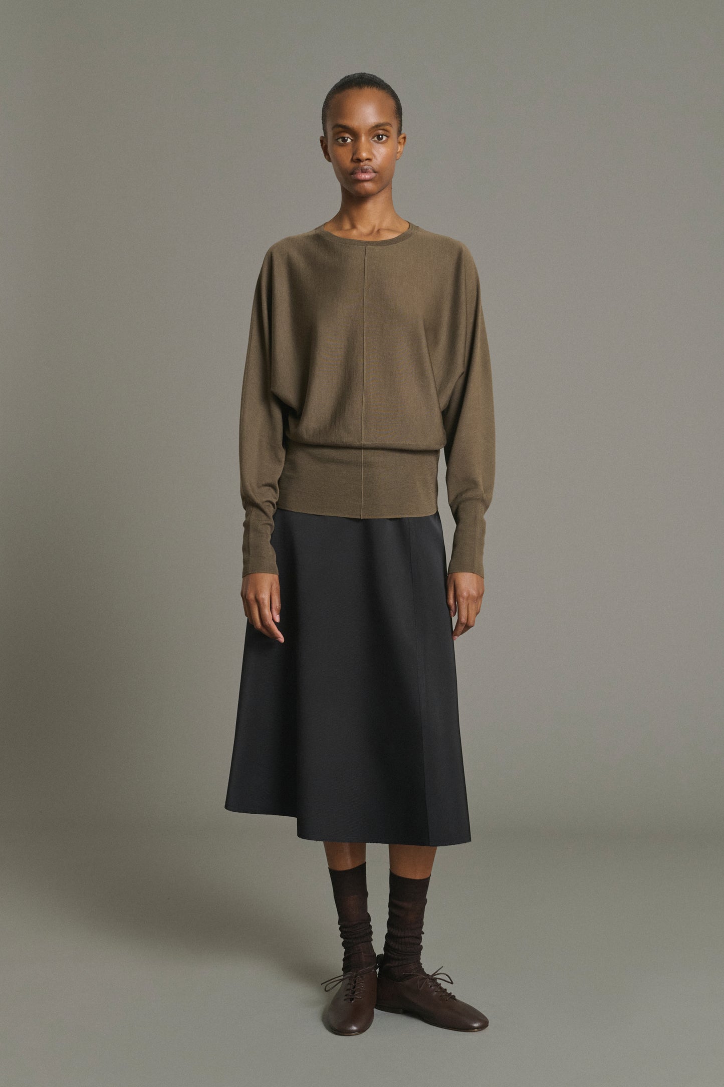 Maglione Lina - Cachi - Lana Merino - Donna