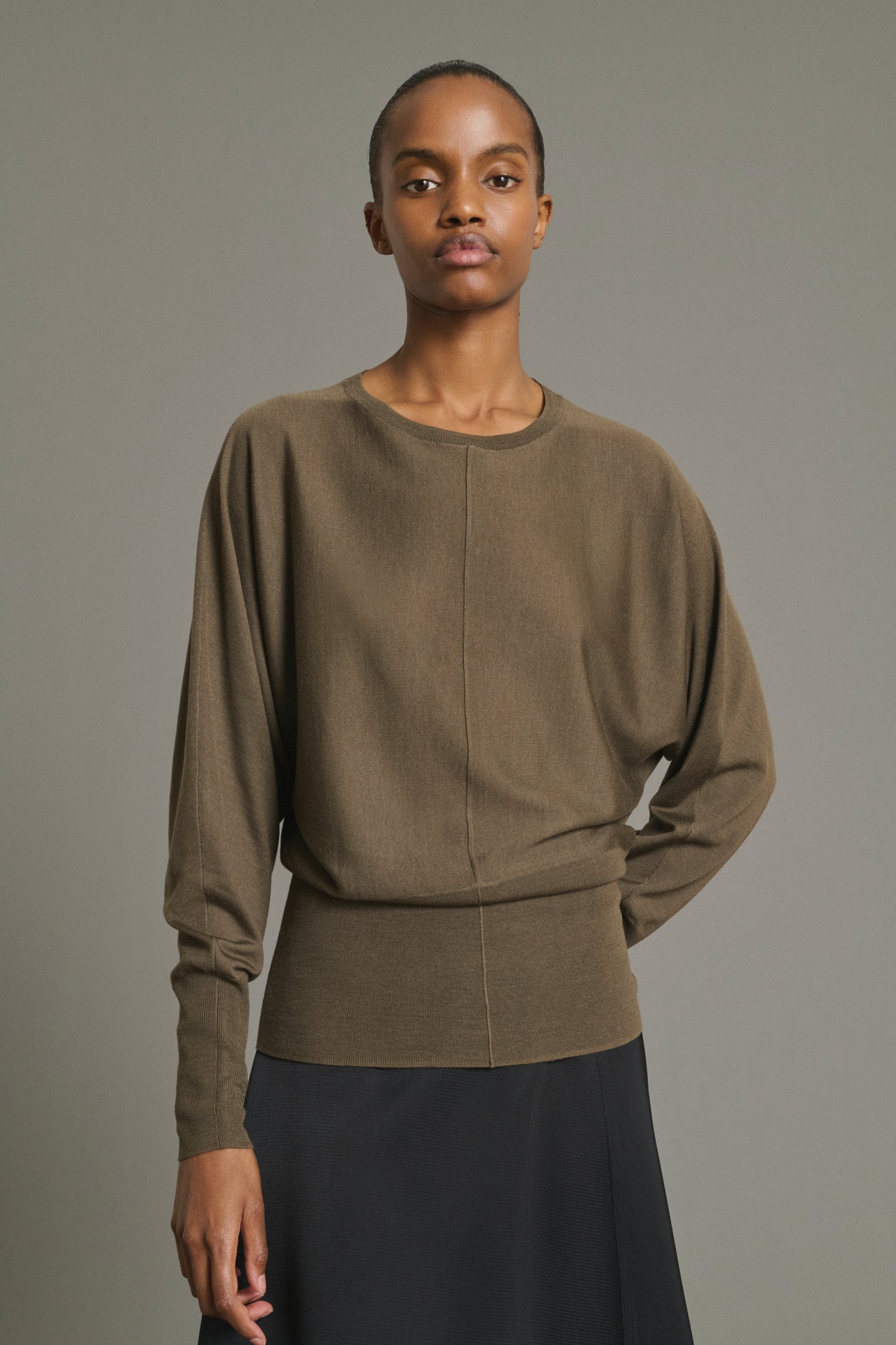 Maglione Lina - Cachi - Lana Merino - Donna