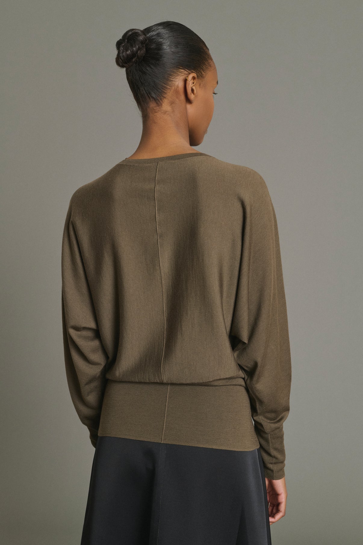 Maglione Lina - Cachi - Lana Merino - Donna vue 4