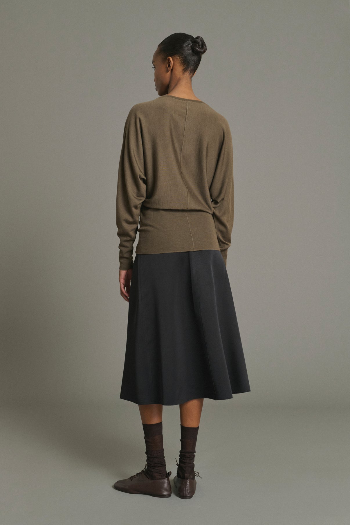 Maglione Lina - Cachi - Lana Merino - Donna vue 2
