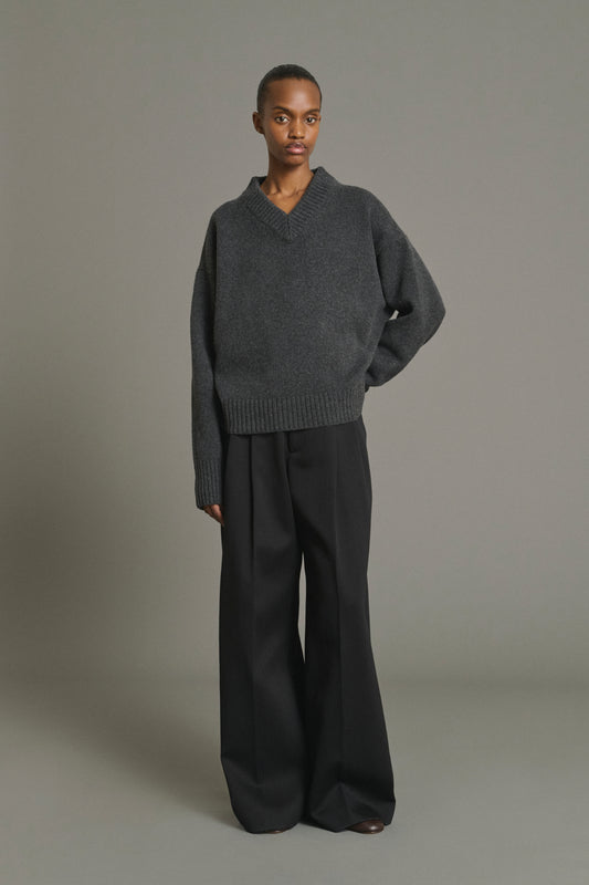 Maglione Julie - Grigio Antracite - Lana Merino - Donna