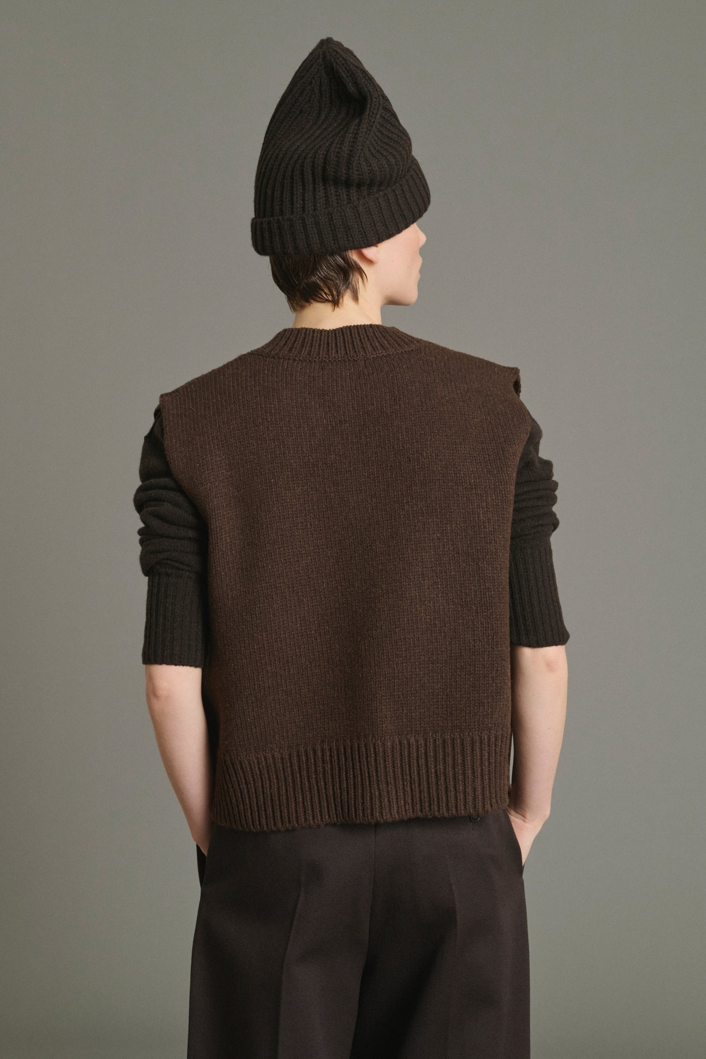 Cardigan Kalyanee - Chocolat - Laine - Femme
