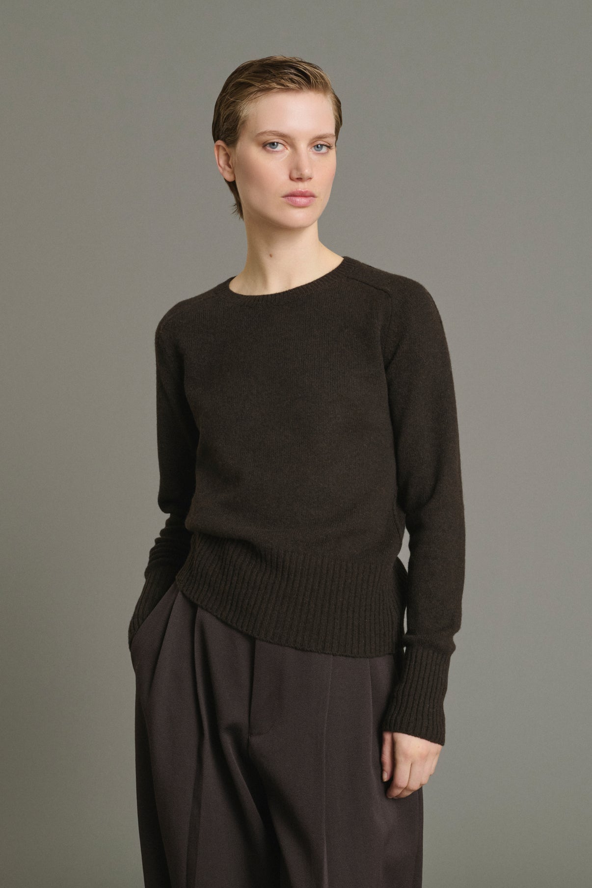 Maglione Jamie - Cioccolato - Lana Merino - Donna vue 2