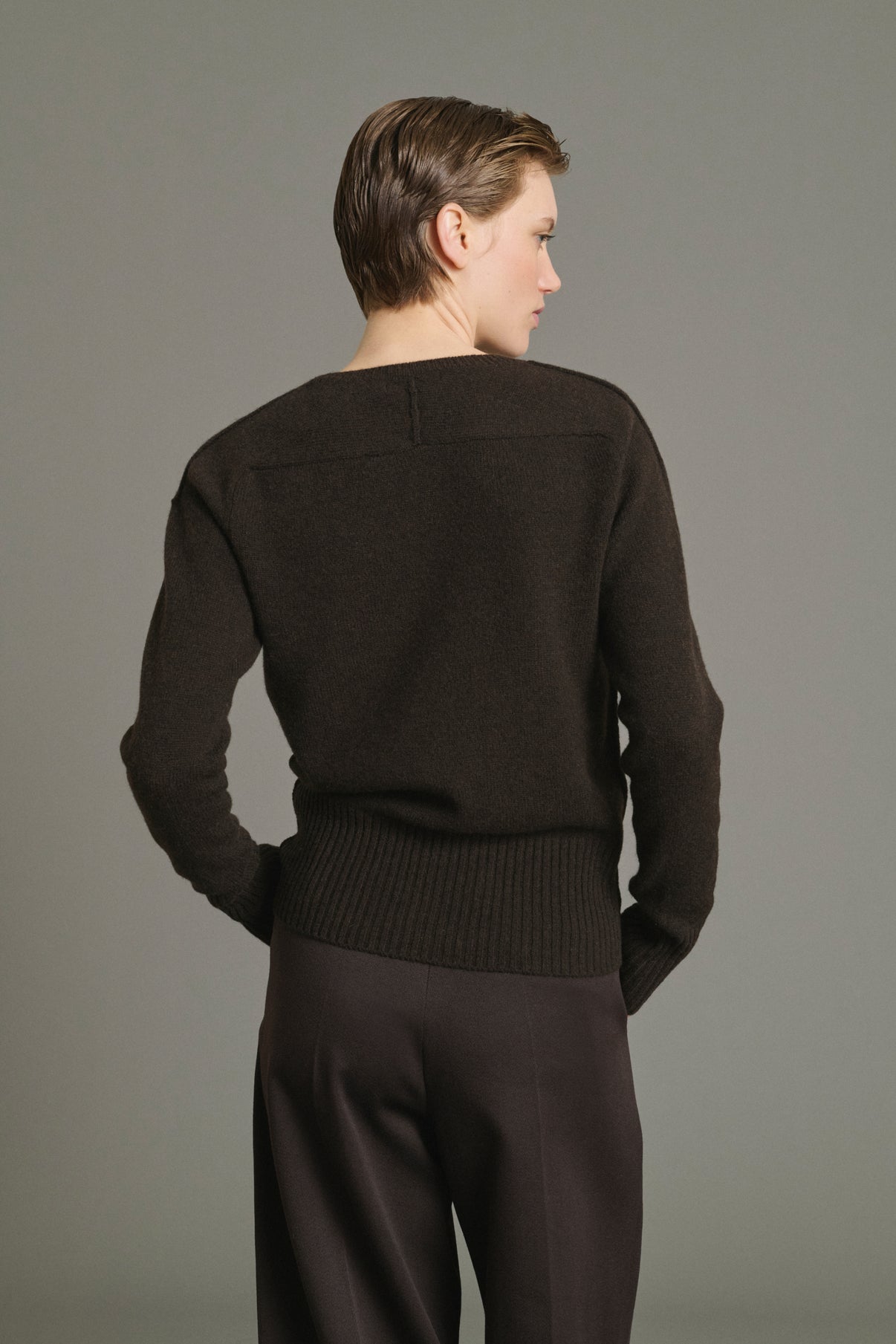 Maglione Jamie - Cioccolato - Lana Merino - Donna vue 3