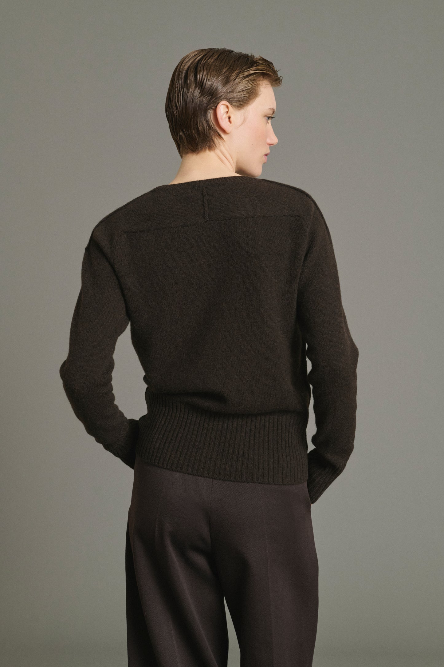 Maglione Jamie - Cioccolato - Lana Merino - Donna