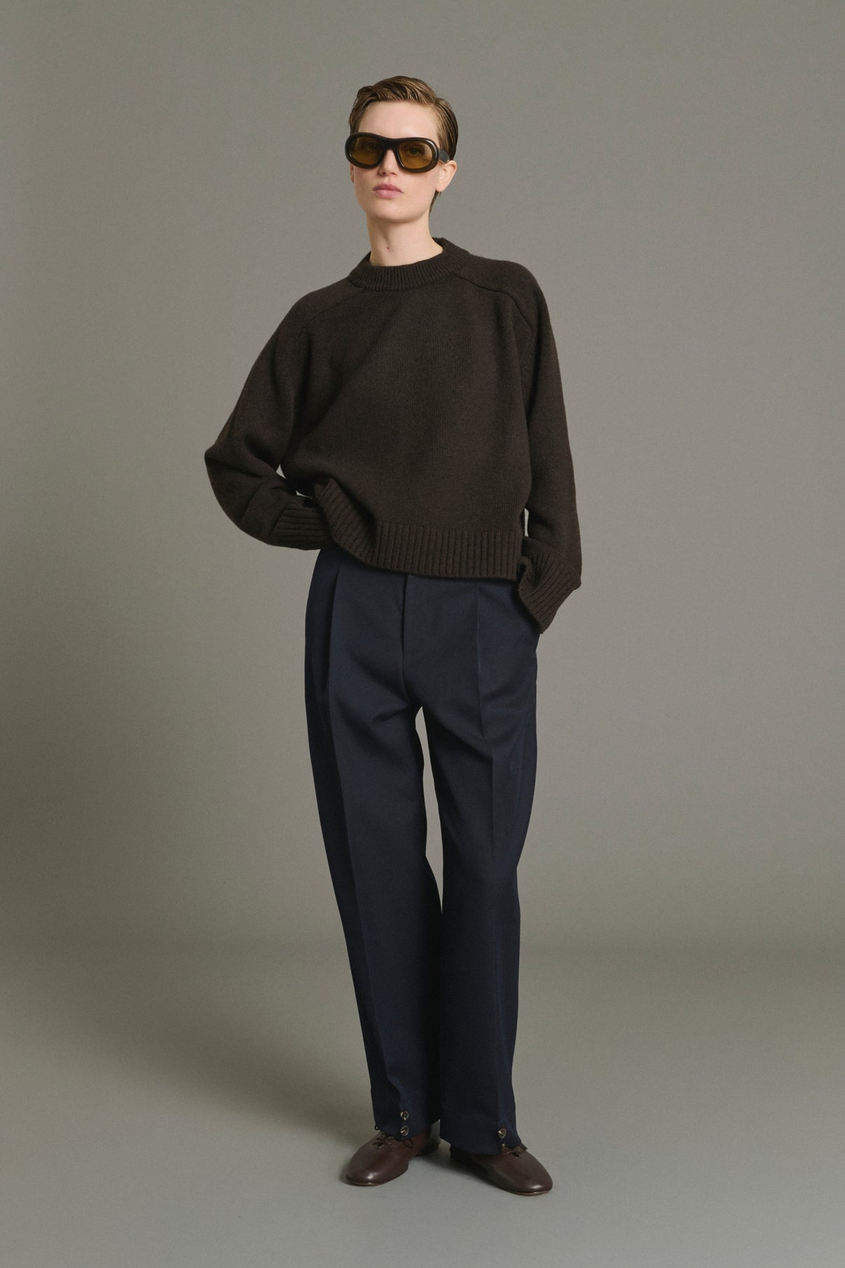 Pullover Will - Chocolate - Merino Wool - Women vue 1