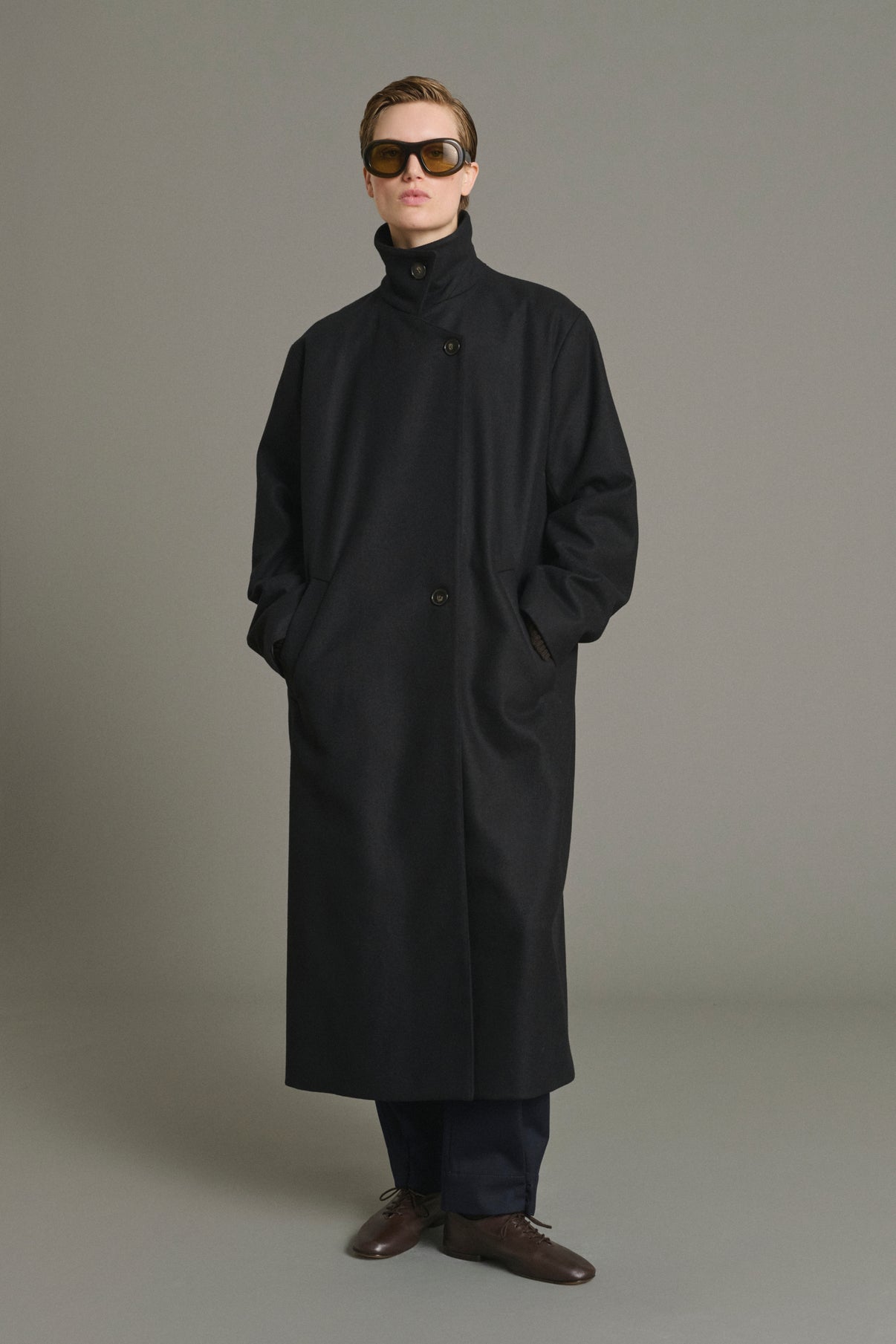 Manteau Germain - Noir - Laine - Femme vue 1