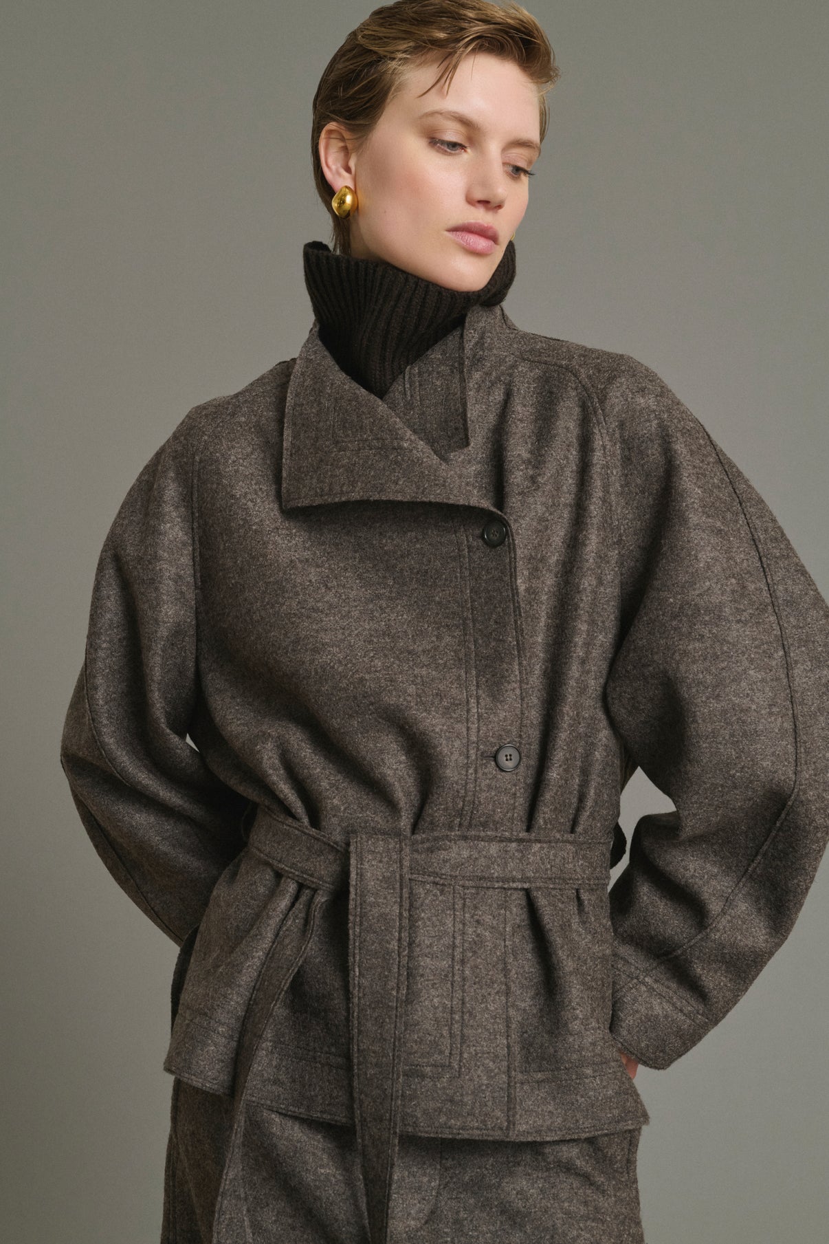 Giacca Theia - Tortora Melange - Lana - Donna vue 1