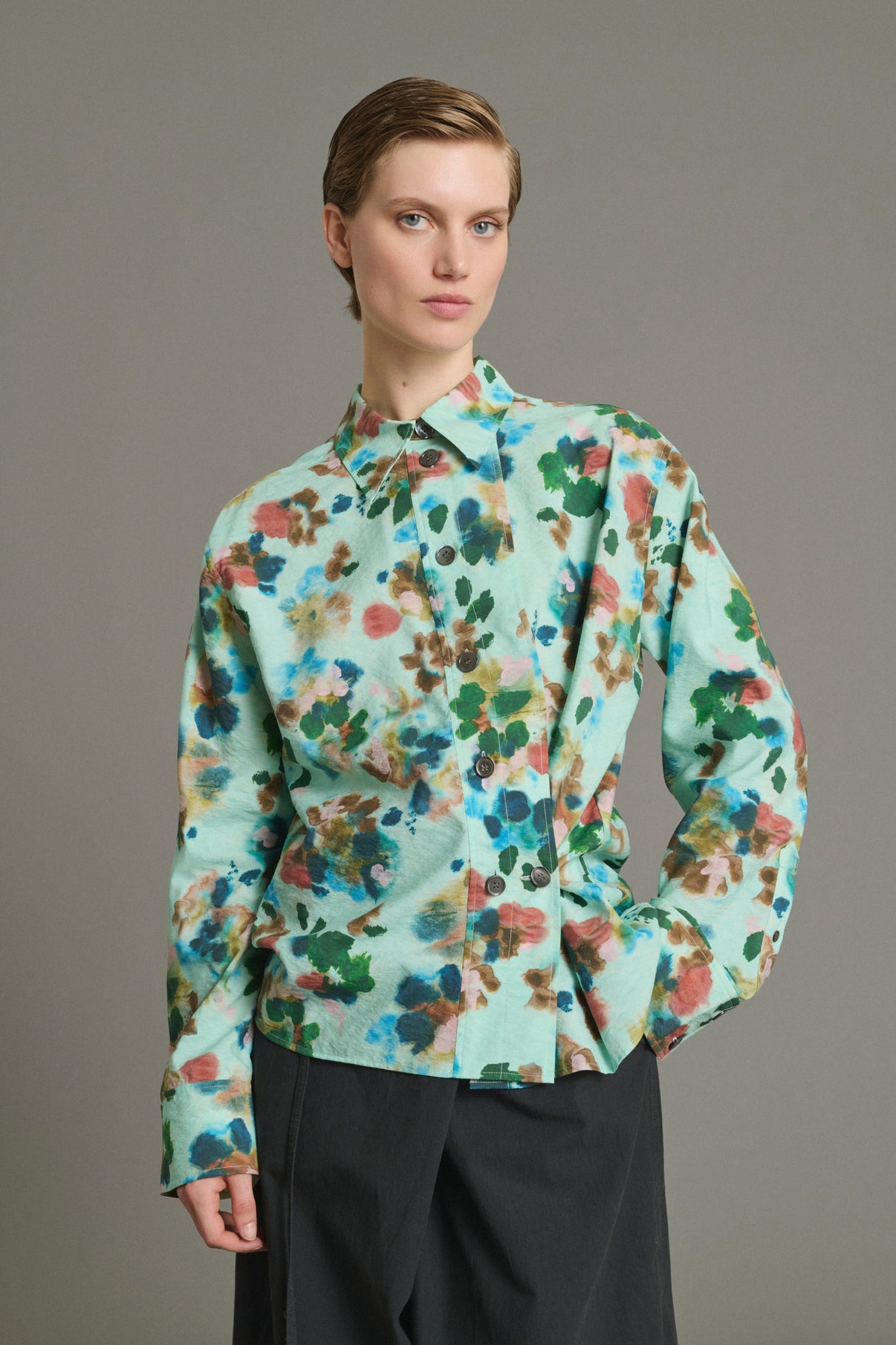 Camicia Lepic - Turchese - Seta - Donna vue 1