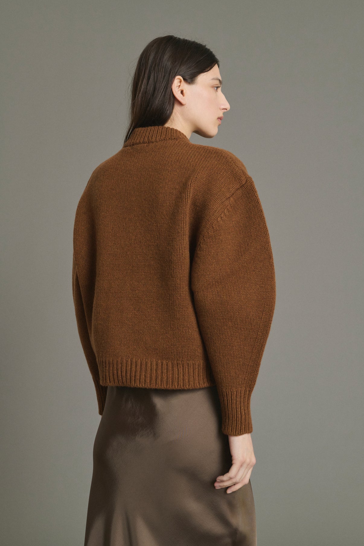 Leonard Cardigan - Caramel - Merino Wool - Women vue 2