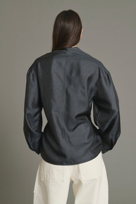 Blusa Jenny - Grigio Antracite - Seta - Donna