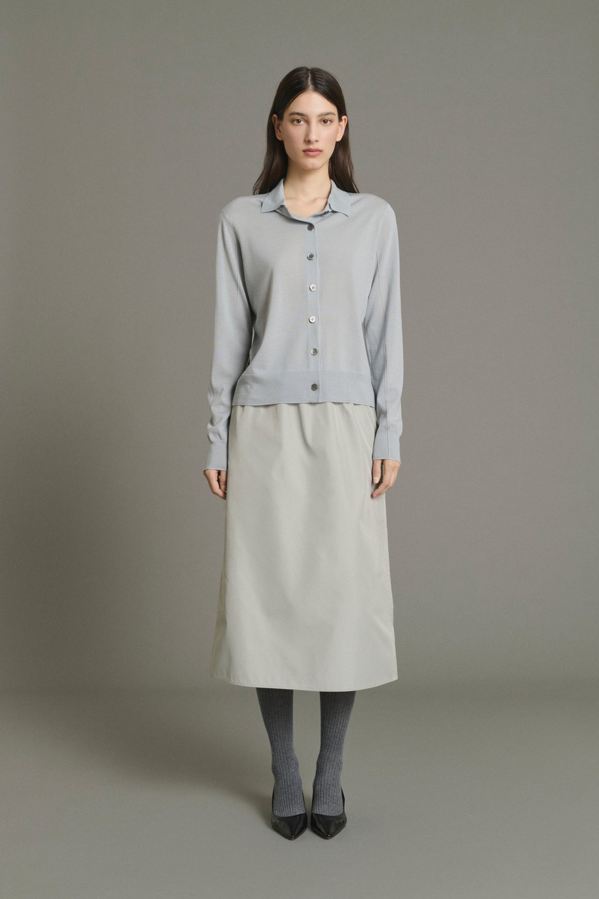 Cardigan Hailey - Blu Pallido - Lana Merino - Donna vue 1