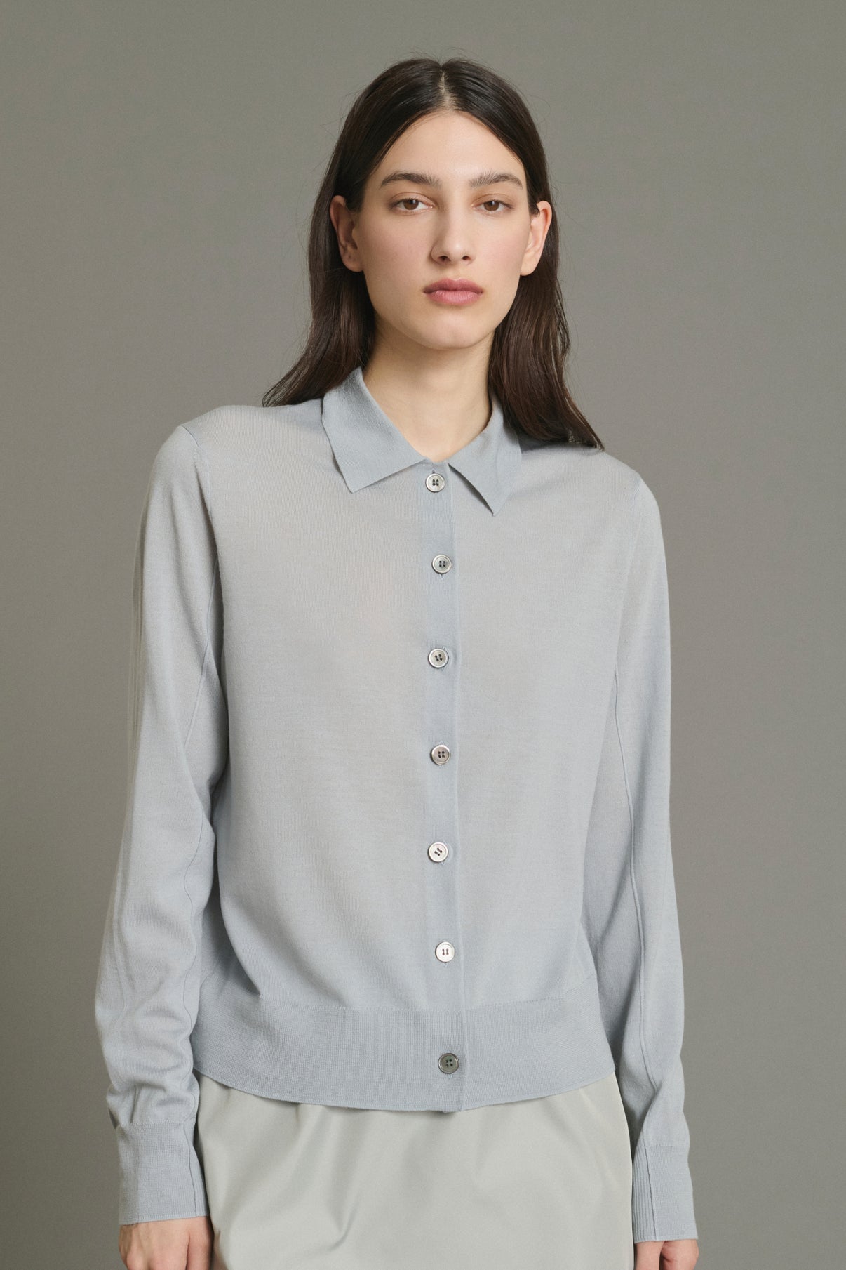 Cardigan Hailey - Blu Pallido - Lana Merino - Donna vue 3