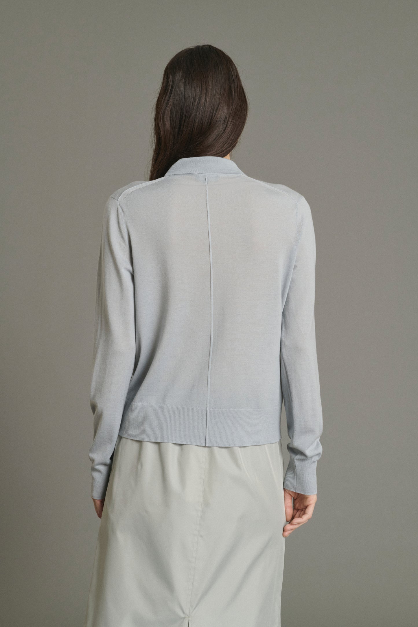 Cardigan Hailey - Blu Pallido - Lana Merino - Donna