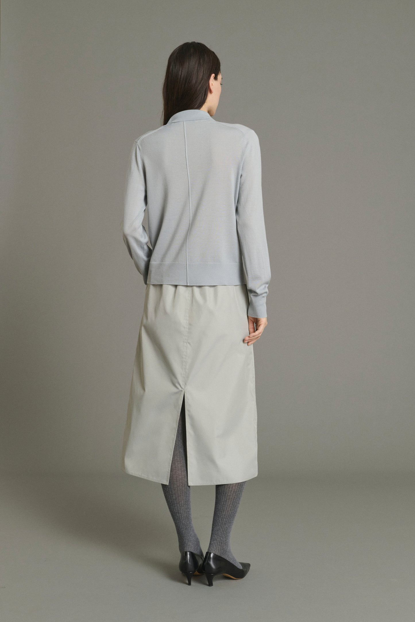 Cardigan Hailey - Blu Pallido - Lana Merino - Donna