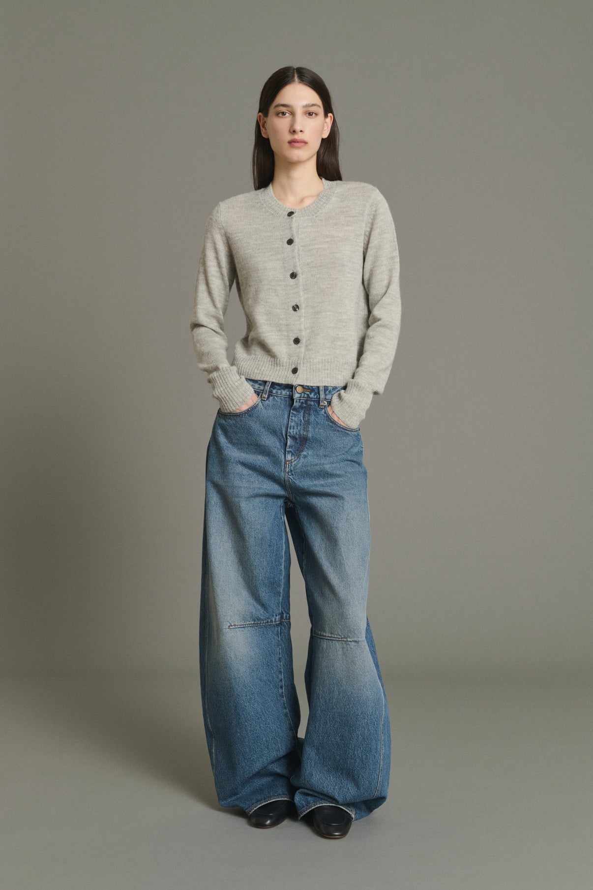 Cardigan Griffith - Grigio Chiaro Melange - Lana - Donna vue 1