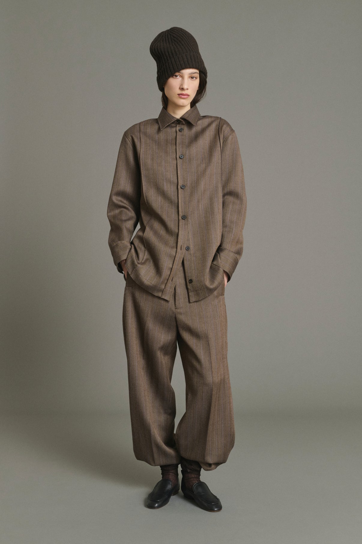 Camicia Lisbonne - Marrone/Malva - Lana - Donna vue 3