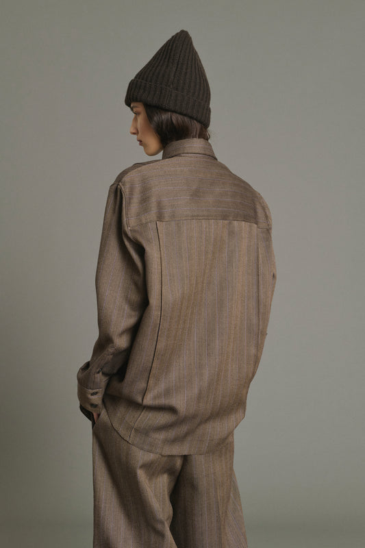 Camicia Lisbonne - Marrone/Malva - Lana - Donna