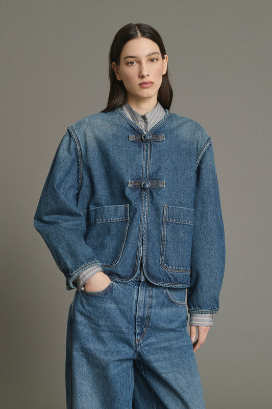 Giacca Agatha - Blu Denim cotone donna - Soeur
