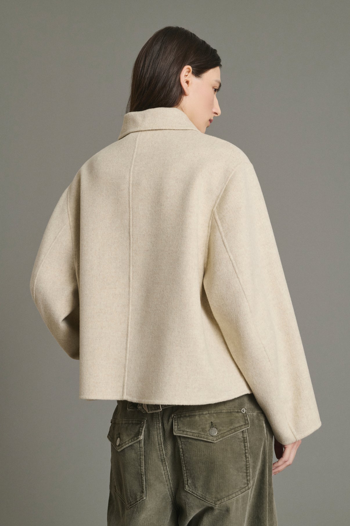 Cappotto Gyoda - Écru/Grigio - Lana - Donna vue 4