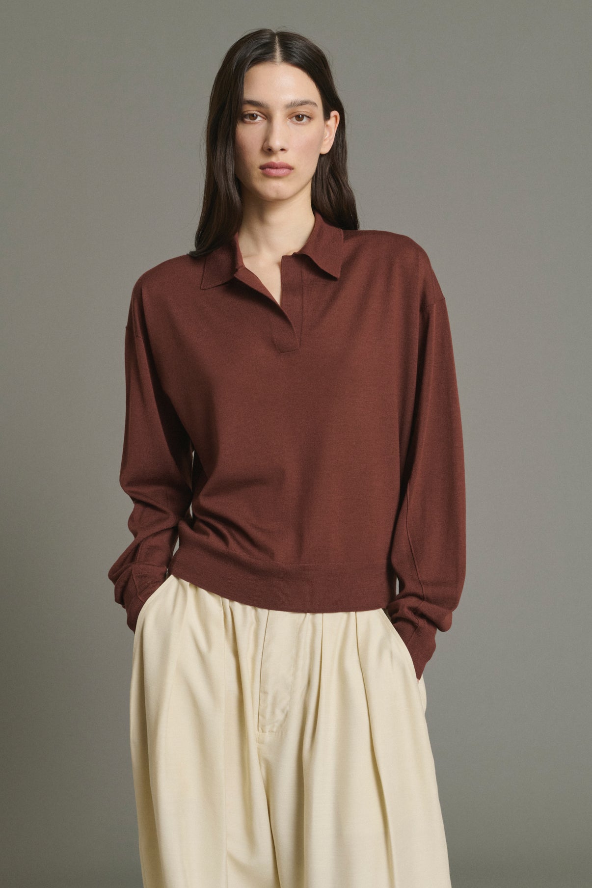 Maglione Fleming - Mogano - Lana Merino - Donna vue 3