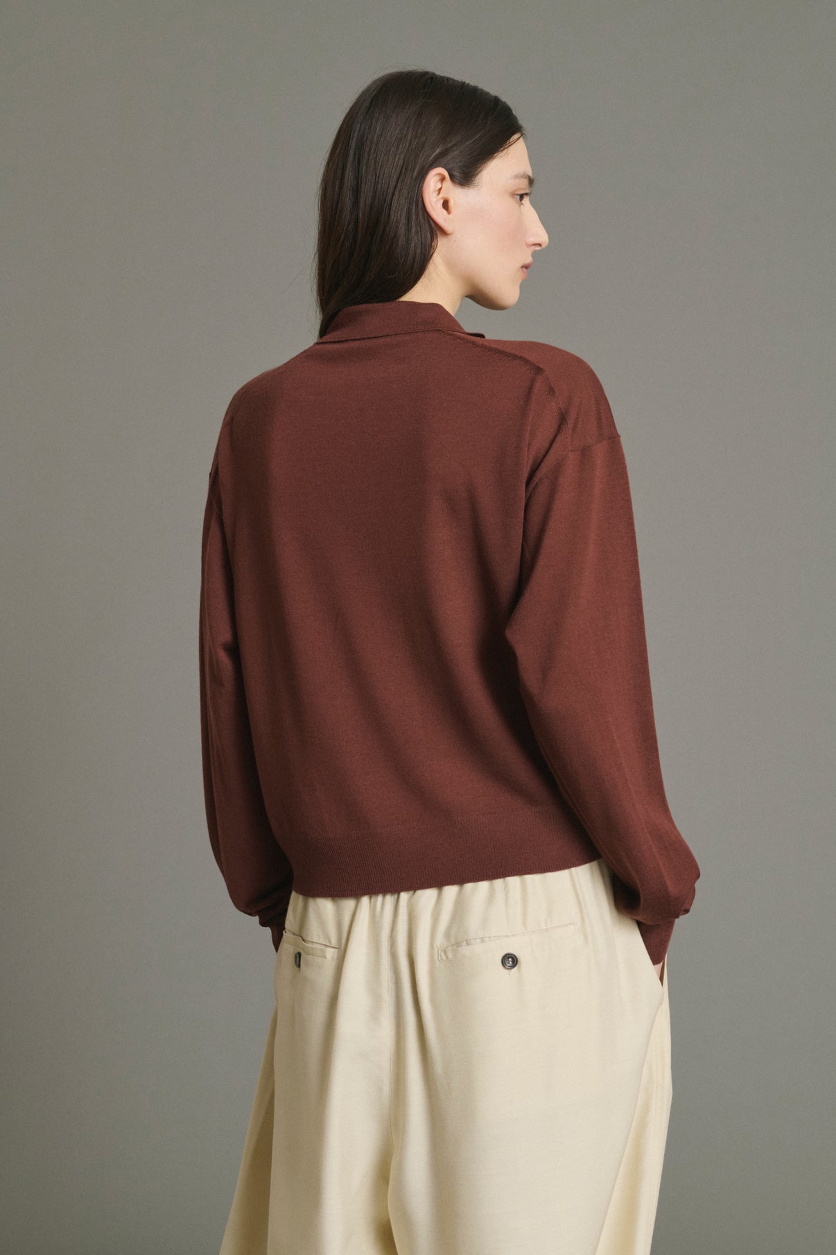 Maglione Fleming - Mogano - Lana Merino - Donna vue 4