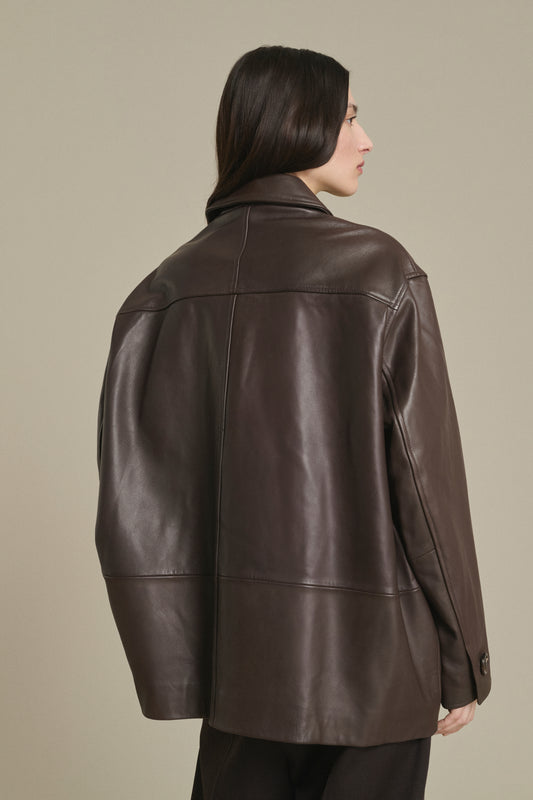 Giacca Vincenzo - Taupe pelle liscia donna - Soeur