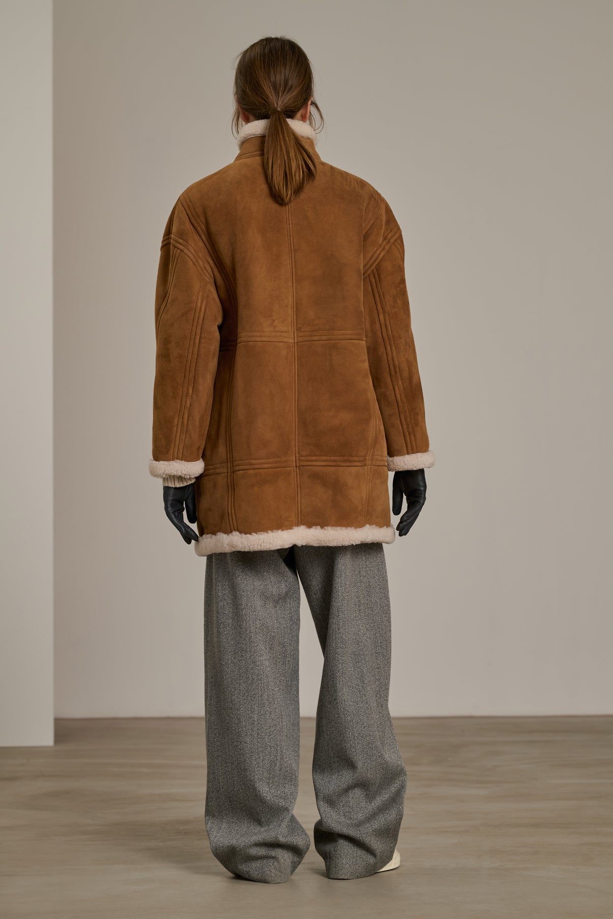 Manteau Verbier - Beige - Cuir - Femme vue 3