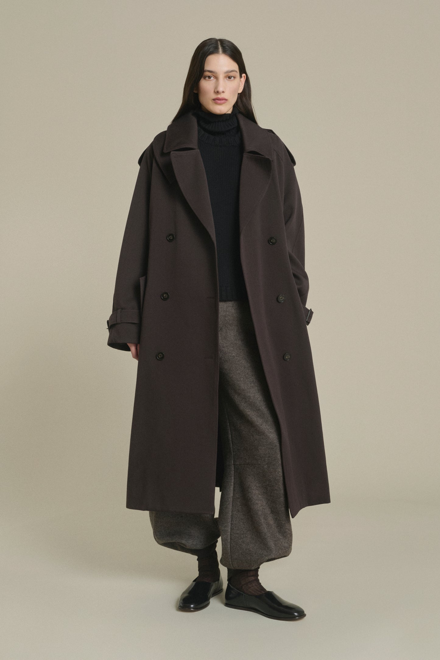 Manteau Lazare - Ébène - Laine - Femme