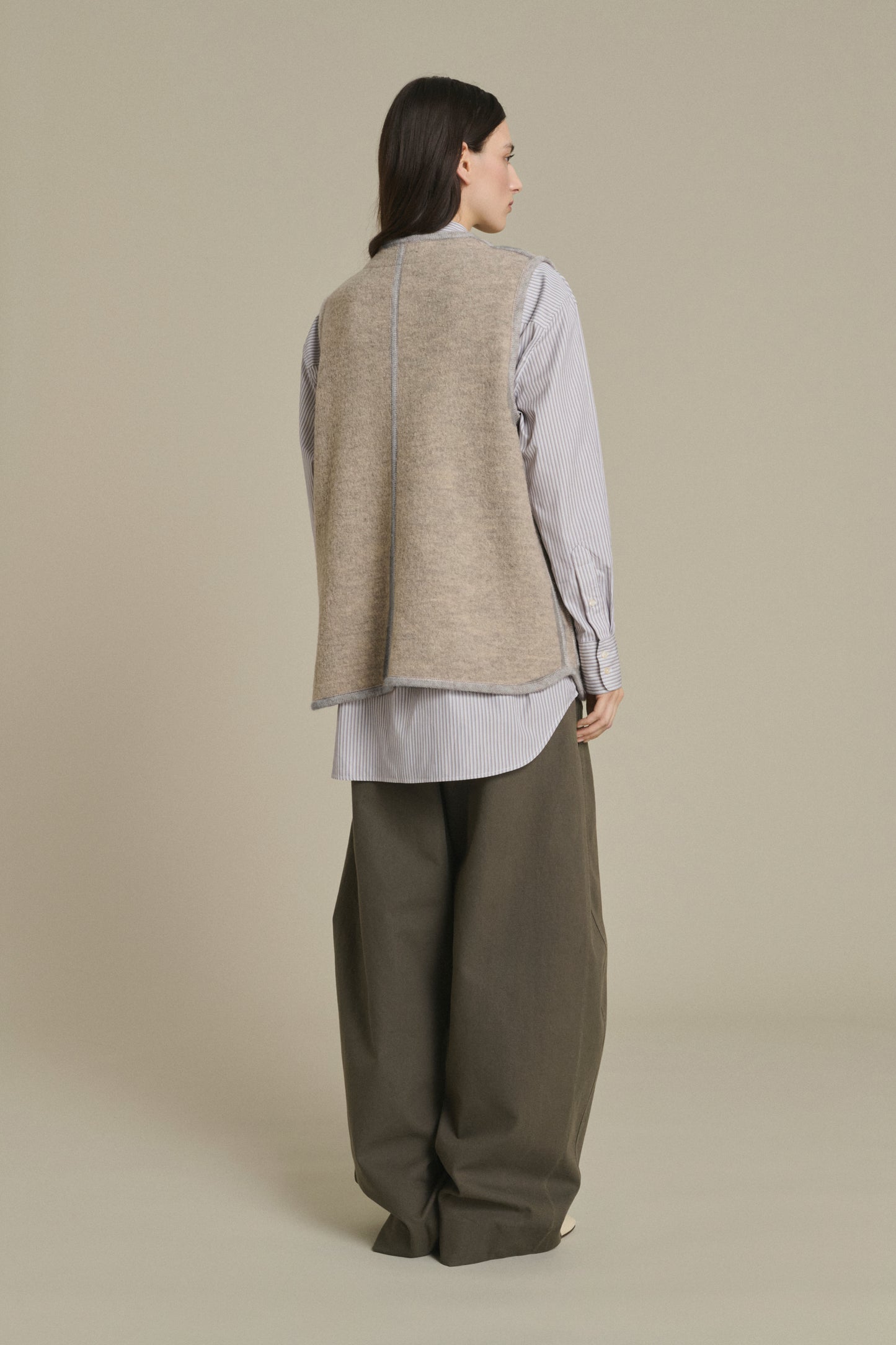 Veste Chicago - Beige/Gris - Laine - Femme