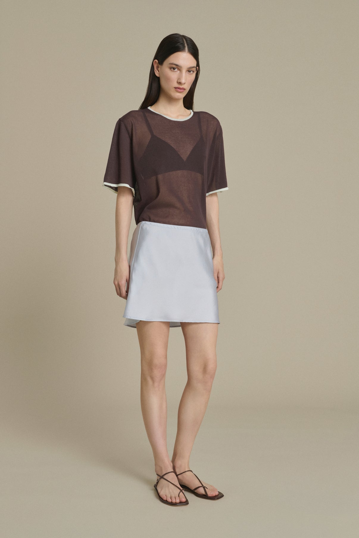 Jupe Anna mini bleu ciel en maille Soeur & TL180 - Soeur vue 1