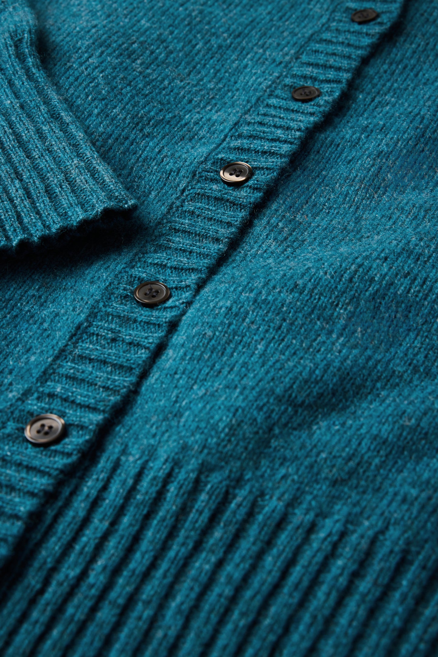 Cardigan Fugu - Blu Persiano - Lana Merino - Donna