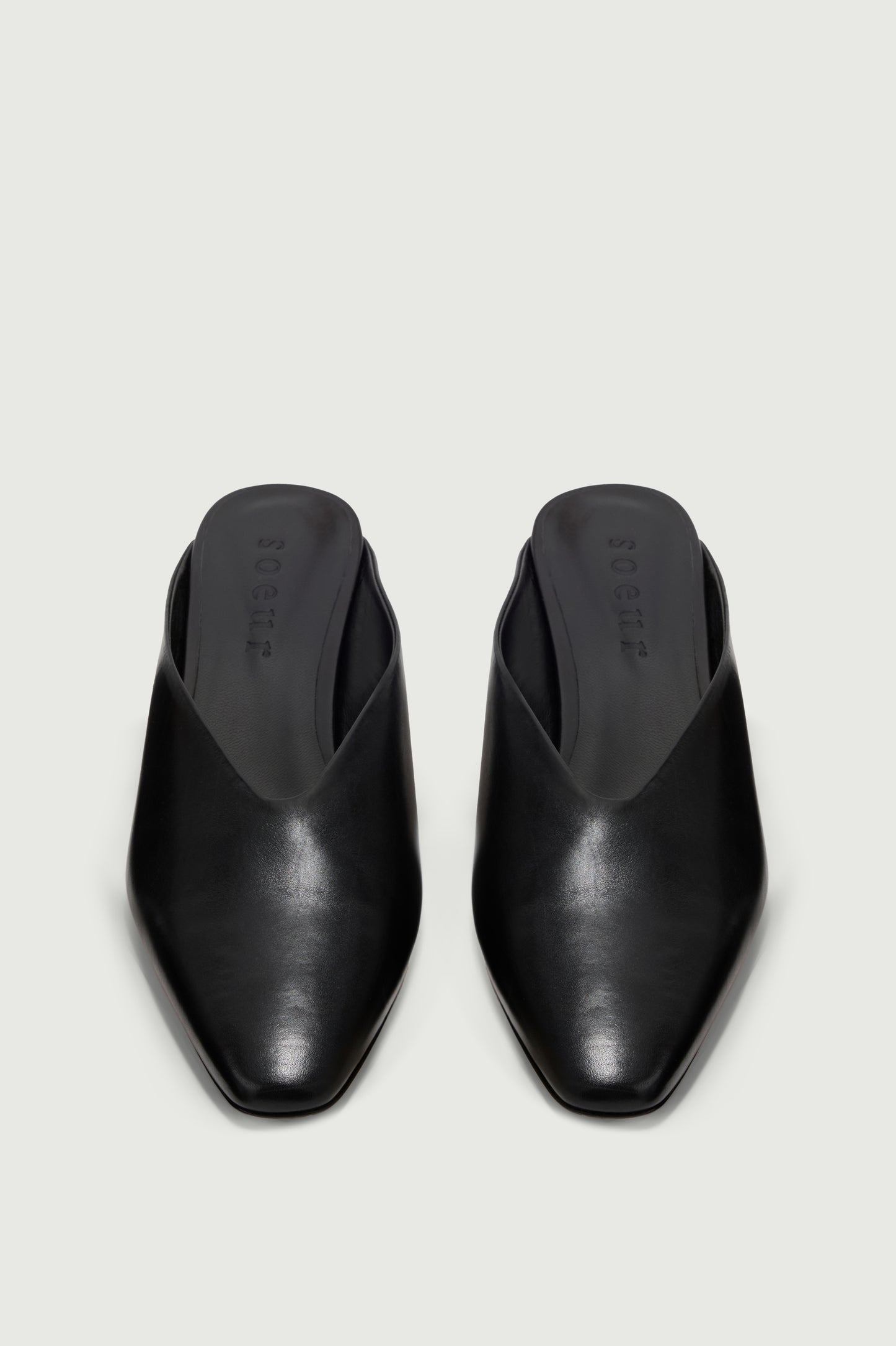 Mules Amalie - Nero Pelle con Tacco - Soeur