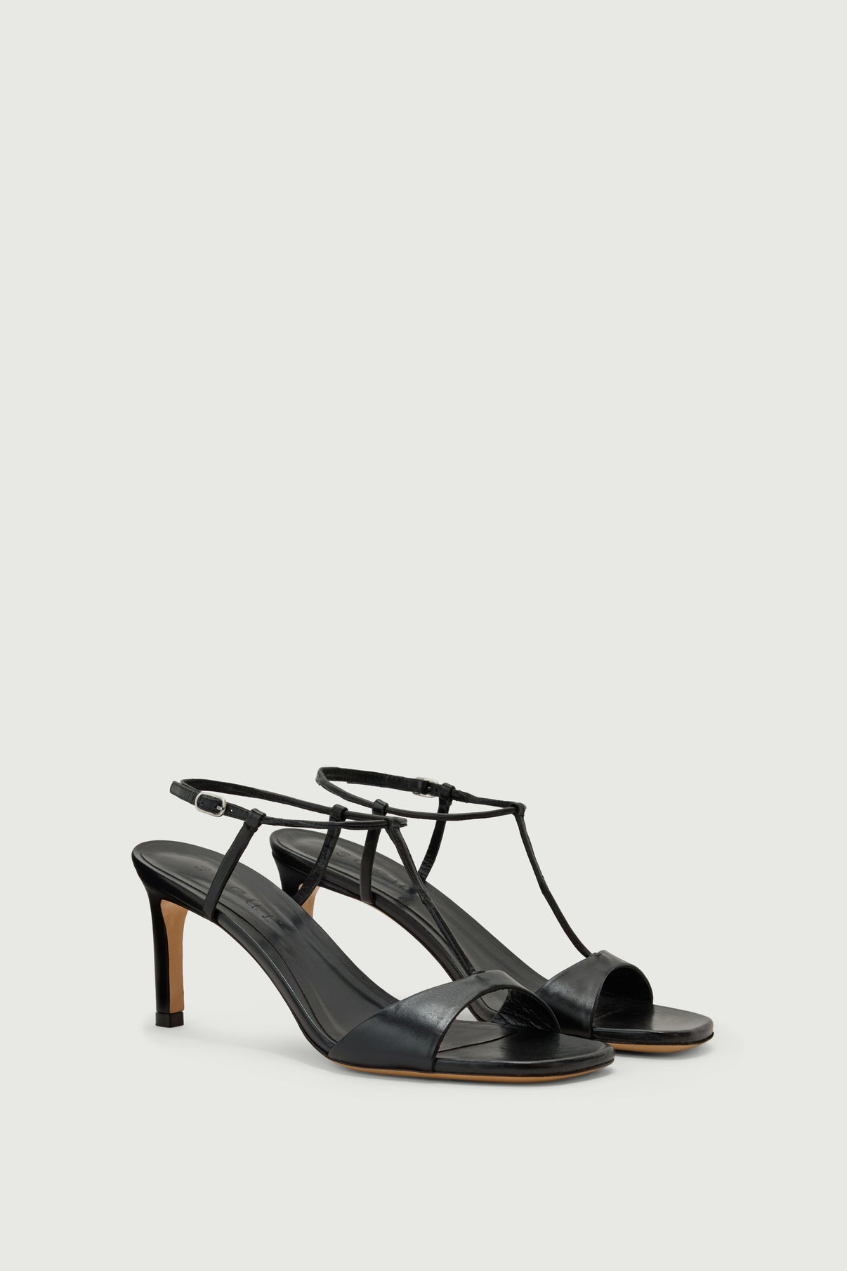 Sandali Cecilie - Nero Pelle con Tacco - Soeur vue 4