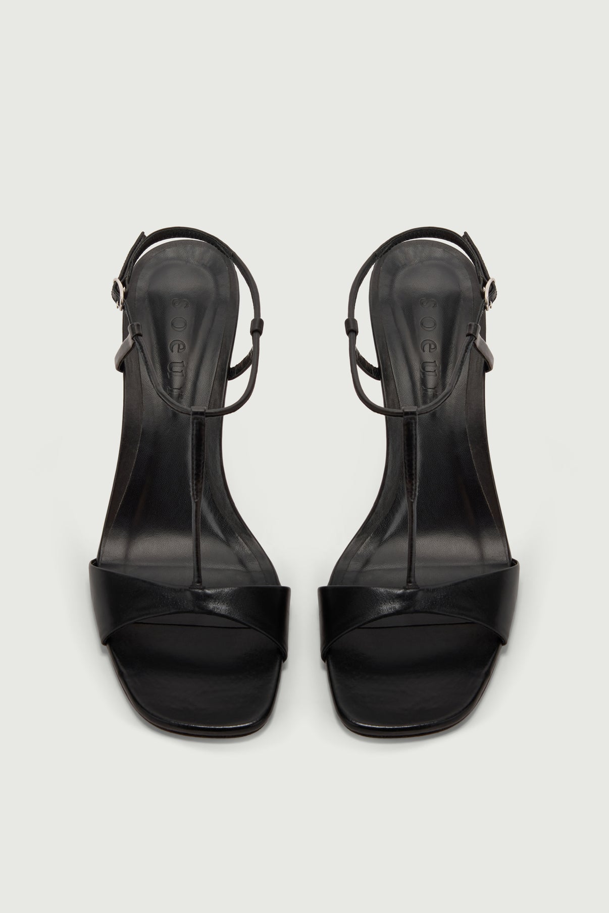 Sandali Cecilie - Nero Pelle con Tacco - Soeur vue 5
