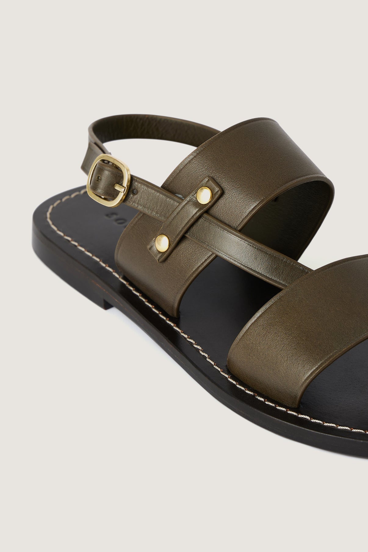 Sandales Amazonia - Kaki - Cuir - Femme vue 4