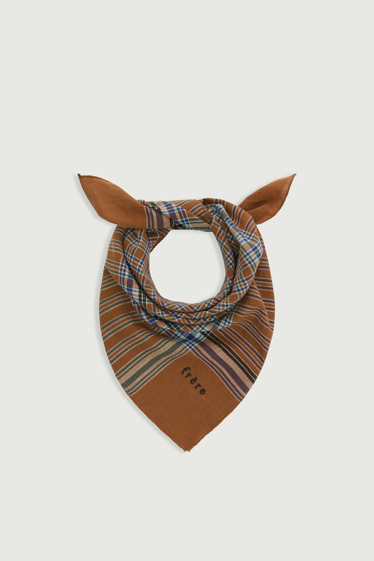 Foulard Philibert - Bleu/Marron - Coton - Homme