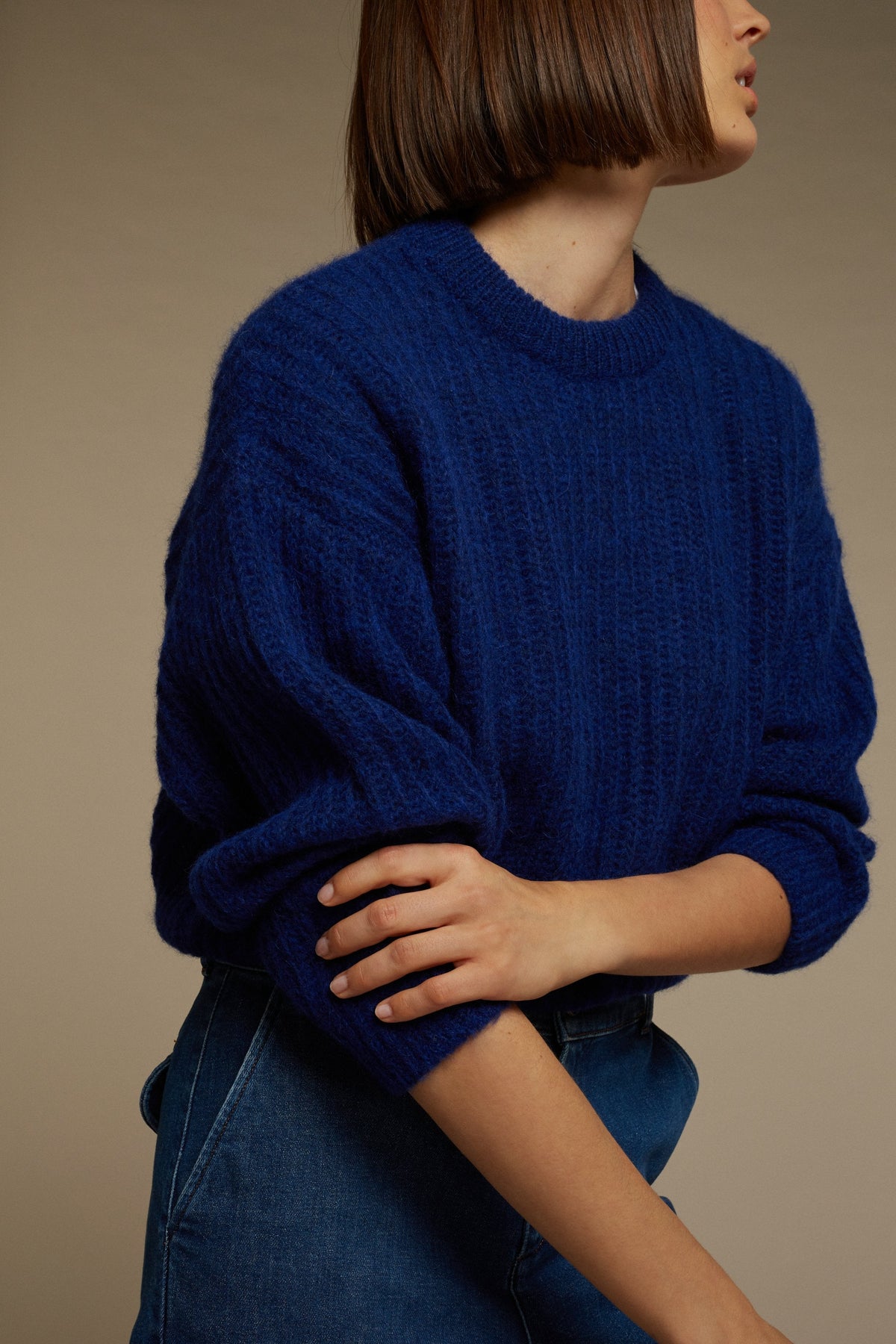 PULL GINETTE MOUTARDE vue 3